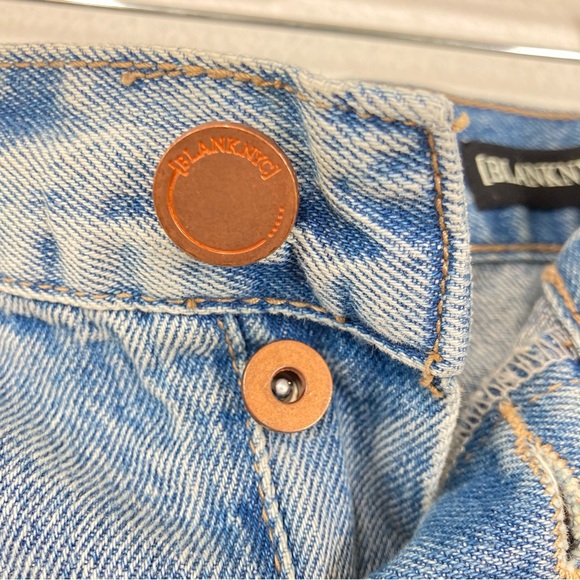 Blank NYC Denim Shorts High Waist Size 30 Light Wash Fraged Riped Cotton - Picture 10 of 14